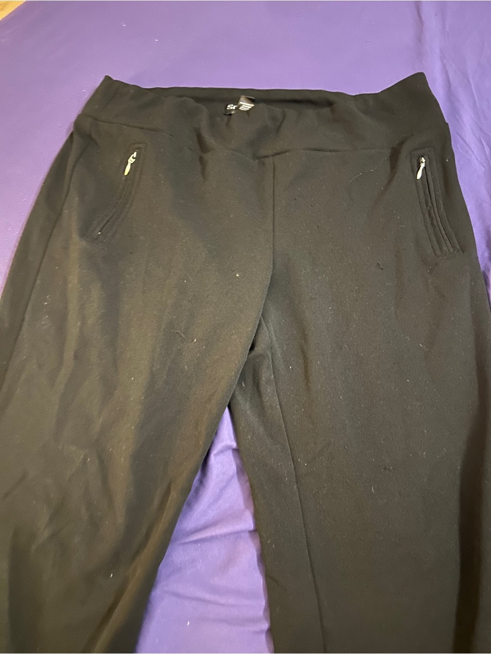 Soho Apparel Black Ponte Stretch Pants with Zip Pockets